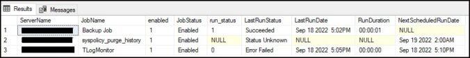 T-SQL script to get list of SQL Server Agent job dbalyfe